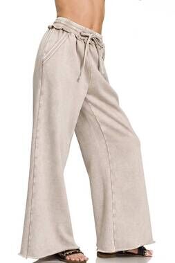 NEW ZENANA classic lounge pants in ash mocha